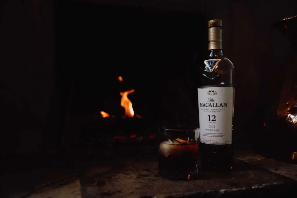 Macallan Whiskey by an open fire with Cloisters Bar at Priory Wareham - Hotel, Bar and Restaurant in Wareham Dorset